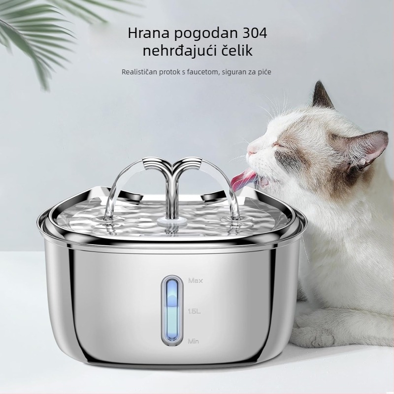 Fontana za vodu za kućne ljubimce u obliku mačke, tih rad, model K15, odvojiva, za pse i mačke, materijal visoke kvalitete hrane.