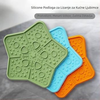 Silikonska podloga za lizanje s posudom za polagano hranjenje, s privjeskom i oblikom zvjezdice, za pse i mačke