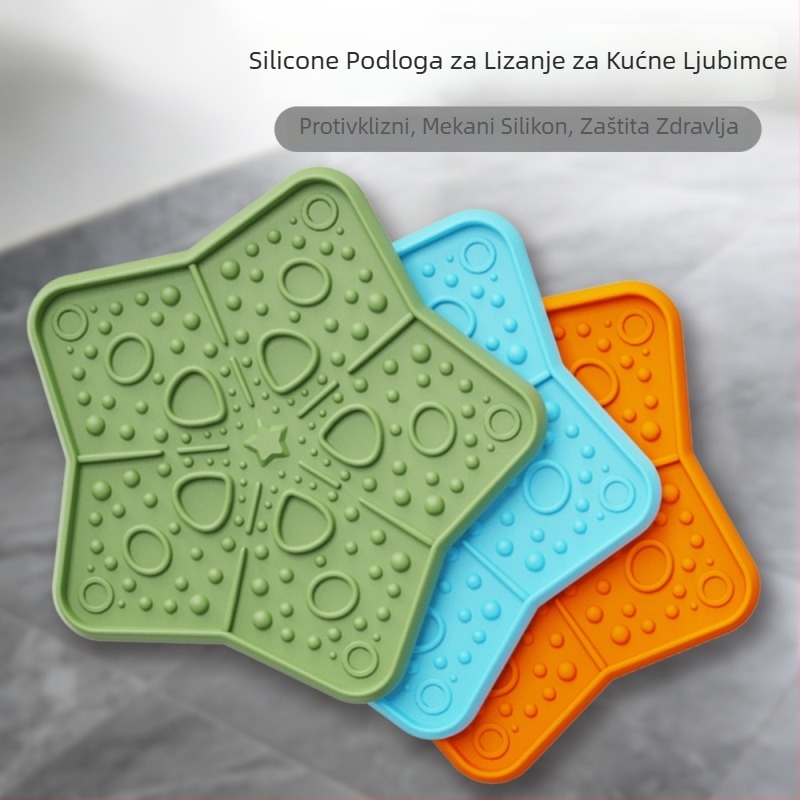 Silikonska podloga za lizanje s posudom za polagano hranjenje, s privjeskom i oblikom zvjezdice, za pse i mačke