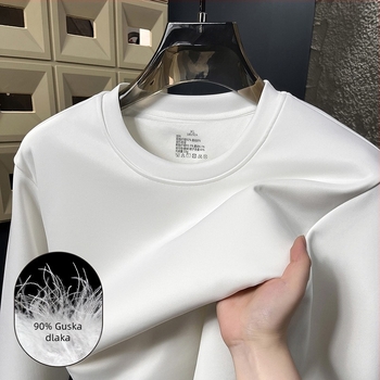 Muška pamučna majica s dugim rukavima, fleece podstava, okrugli ovratnik, uski kroj (zima, proljeće i jesen)