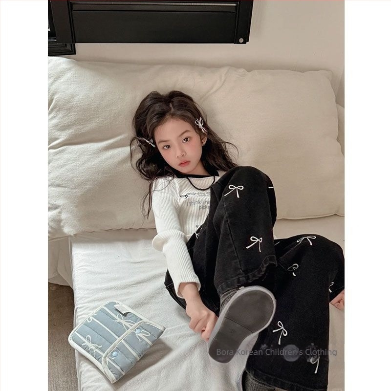 Dječja majica s dugim rukavima, korejski stil, okrugli ovratnik, 100% poliester, pogodna za proljeće i jesen