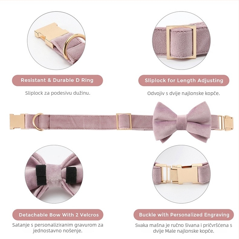 KIKO set za pse: ogrlica od platna i automatski povodac s personaliziranim graviranjem