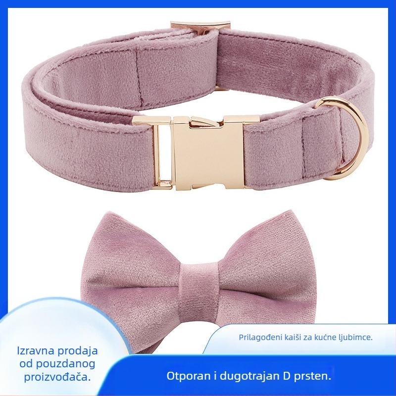 KIKO set za pse: ogrlica od platna i automatski povodac s personaliziranim graviranjem