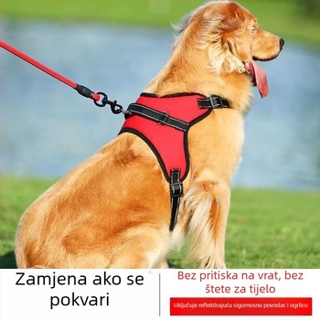 Denim harnes za psa, stražnji klip, prsni pojas, model Ru118