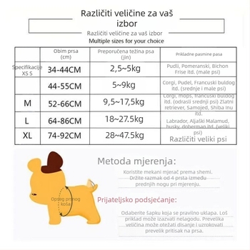 Denim harnes za psa, stražnji klip, prsni pojas, model Ru118