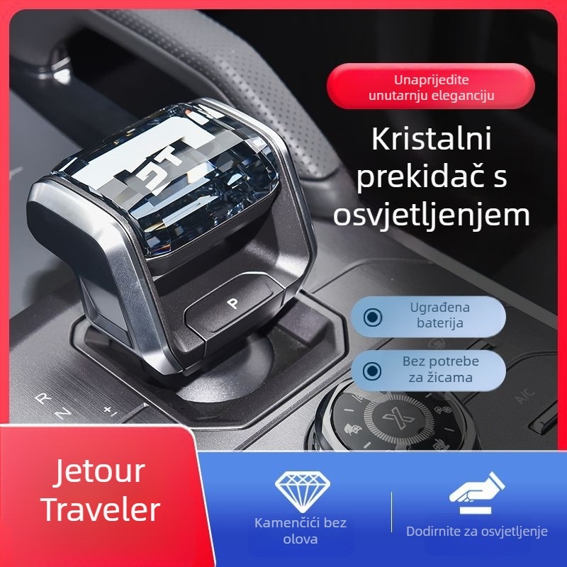 Kristalna glavica mjenjača za Chery Jietu Traveler (materijal: kristal; model: Jietu Traveler; kompatibilan s: Chery; bez prilagođavanja)
