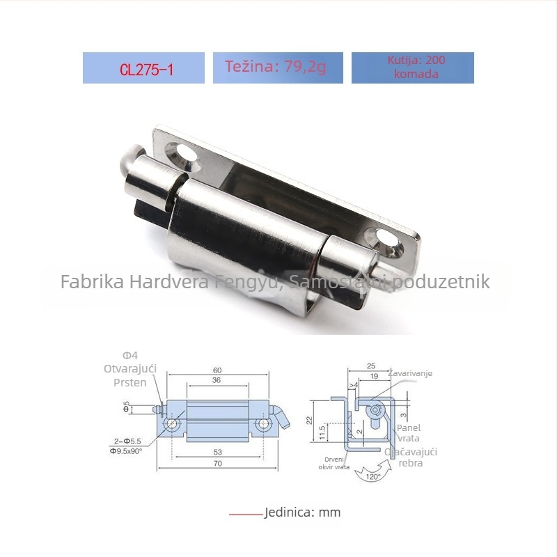 Skriveni šark od nehrđajućeg čelika za ormariće, SUS201/SUS304/SUS316, elektroforetska završna obrada, moderni minimalistički stil