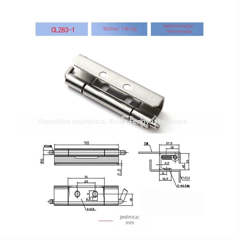 Skriveni šark od nehrđajućeg čelika za ormariće, SUS201/SUS304/SUS316, elektroforetska završna obrada, moderni minimalistički stil