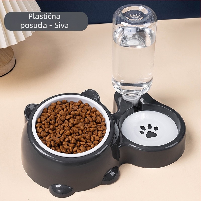 Mačja posuda za hranu i vodu s automatskim dopunjavanjem, 2-u-1 za piće i hranu
