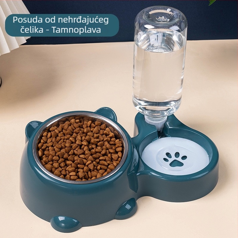 Mačja posuda za hranu i vodu s automatskim dopunjavanjem, 2-u-1 za piće i hranu