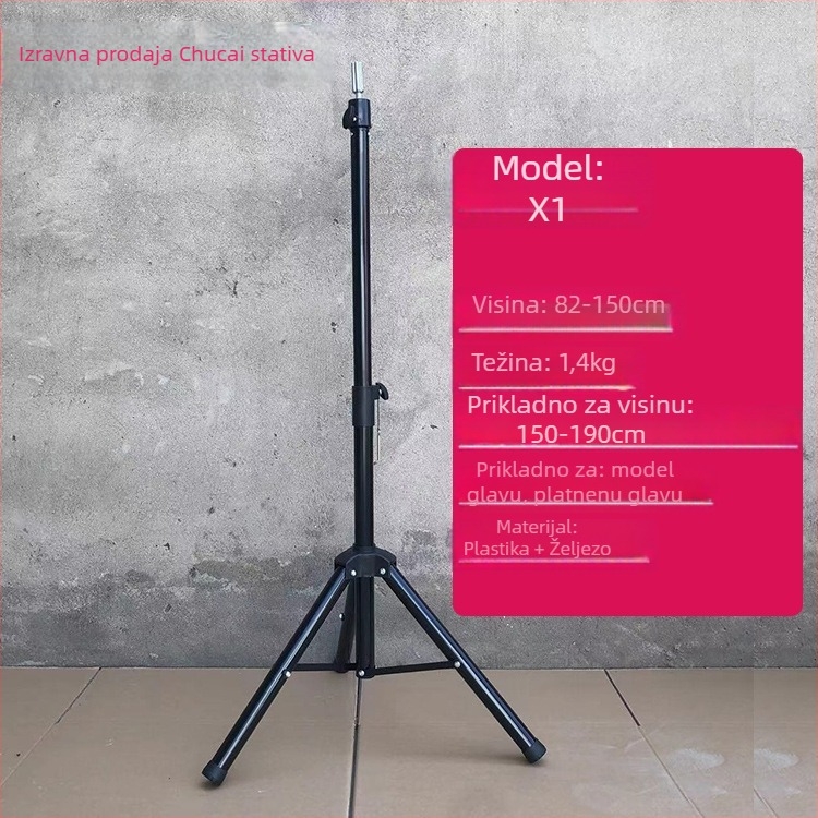 Glava za lutku za periku s tripodom – duga svila kosa, duge kovrče s ofinou, može se bojiti, podrška oblikovanju glave