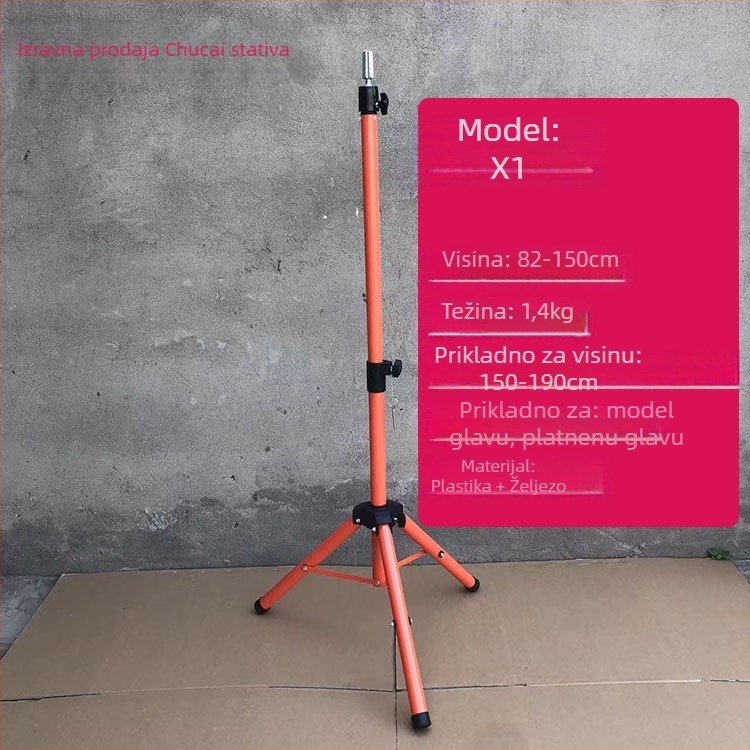 Glava za lutku za periku s tripodom – duga svila kosa, duge kovrče s ofinou, može se bojiti, podrška oblikovanju glave