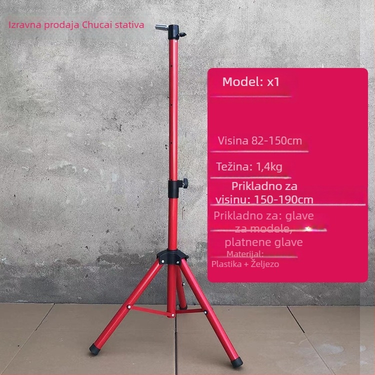 Glava za lutku za periku s tripodom – duga svila kosa, duge kovrče s ofinou, može se bojiti, podrška oblikovanju glave