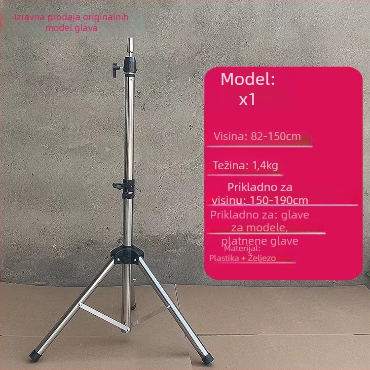 Glava za lutku za periku s tripodom – duga svila kosa, duge kovrče s ofinou, može se bojiti, podrška oblikovanju glave