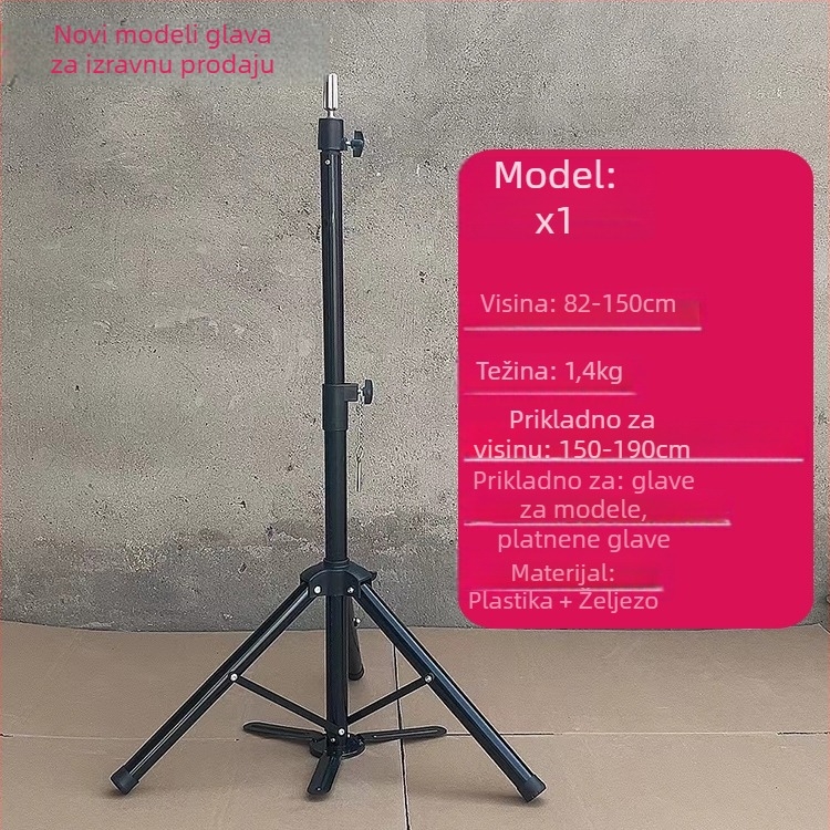 Glava za lutku za periku s tripodom – duga svila kosa, duge kovrče s ofinou, može se bojiti, podrška oblikovanju glave