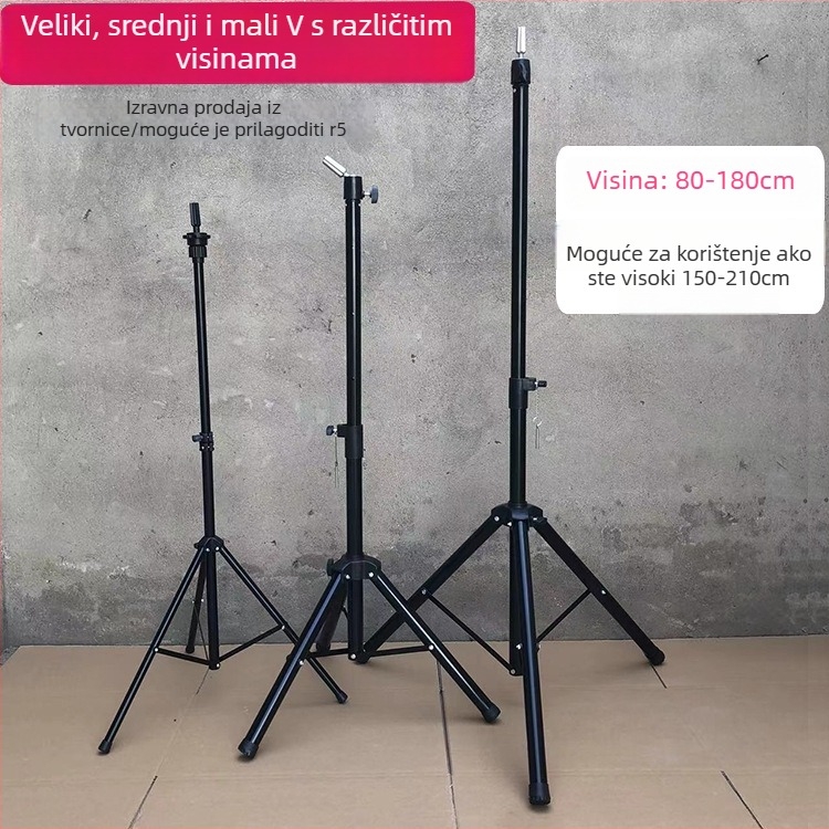 Glava za lutku za periku s tripodom – duga svila kosa, duge kovrče s ofinou, može se bojiti, podrška oblikovanju glave