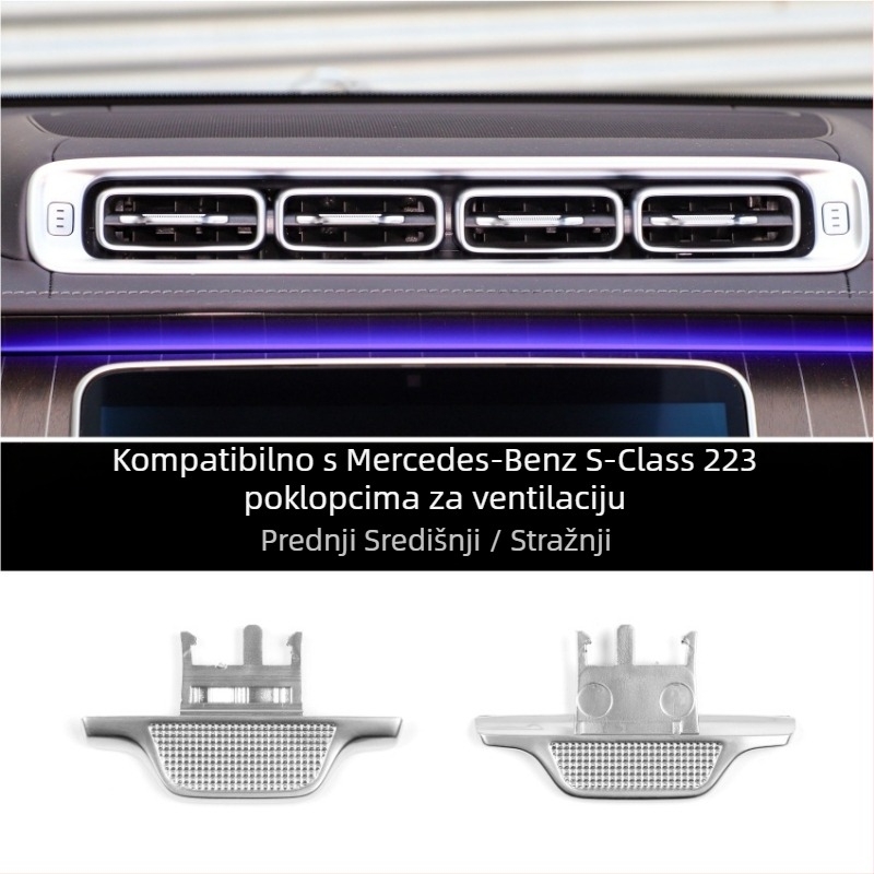 Miula Pedal zraka za Mercedes-Benz S-Class s sjajnom trakom i kopčom rešetke Be250225534, kompatibilno s W223