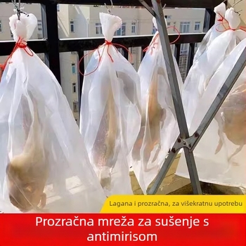 Najlon mreža za sušenje, protiv muha, prozračna, otporna na ptice, jednostupan mreža, paket 25 komada
