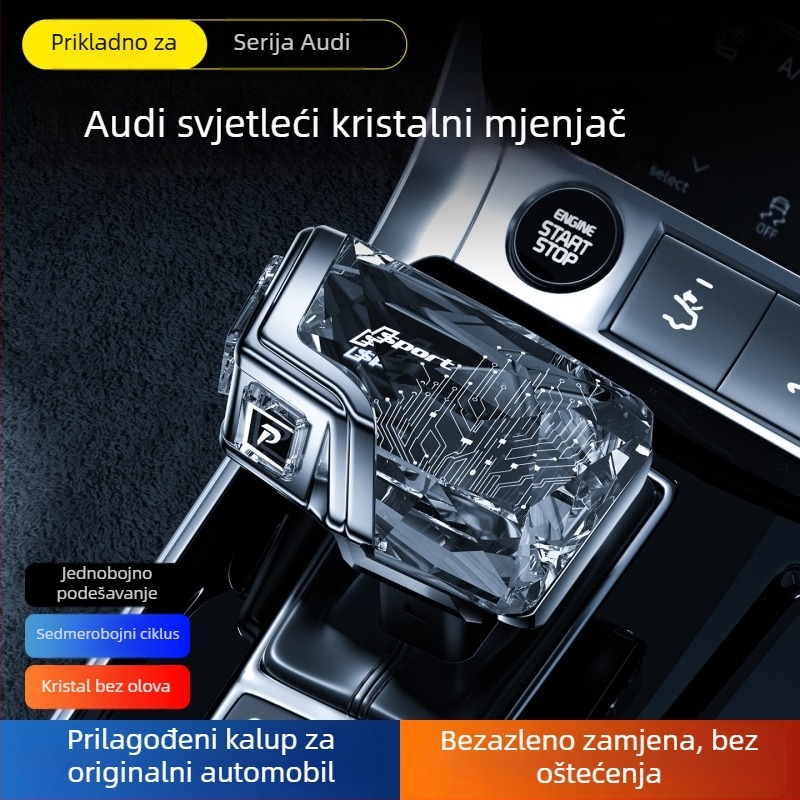 LED kristalni ručni mjenjač za Audi A4/A5/A7/A8 – Model 369, brend jdmchina