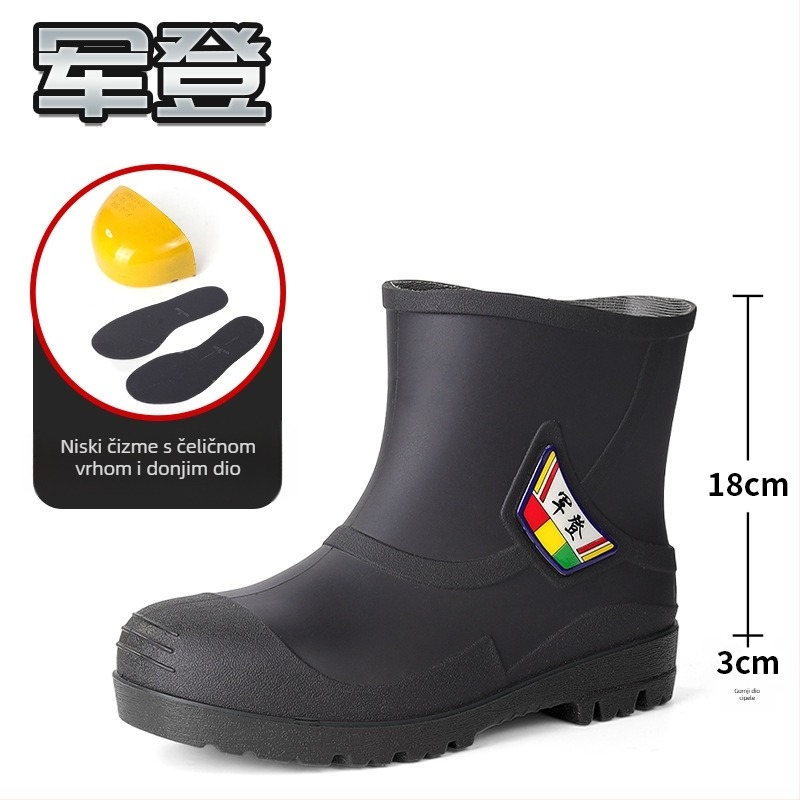 Muške kišne čizme visokog kroja od PVC-a, plastična potplata, slip-on