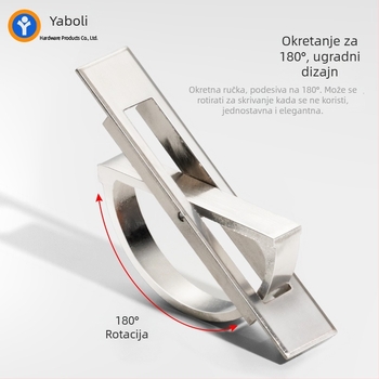 Tatami skrivena zakrivljena ručka za ormare i ladice, cinkog legura, lijevanje pod tlakom, moderan minimalistički stil