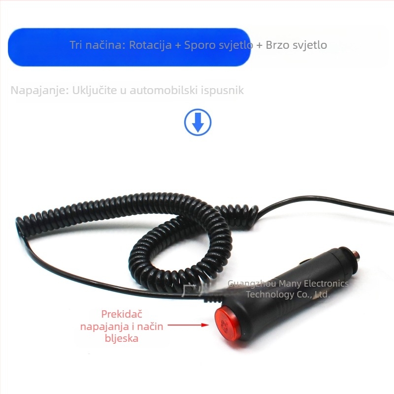 40 LED magnetsko krovno svjetlo s rotirajućim bljeskom, 12V, ABS, Model 23 za univerzalna vozila