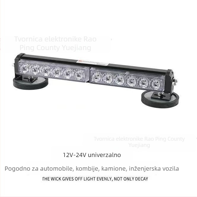 Automobilsko upozoravajuće stroboskop svjetlo s magnetskim držačem, 72 LED, 12V, univerzalno