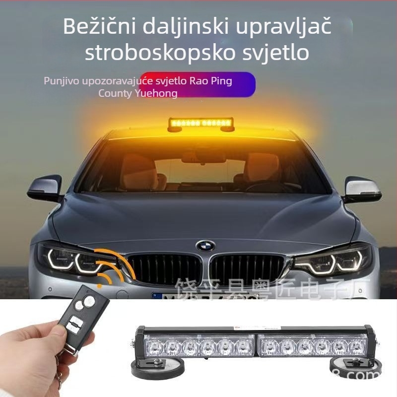 Automobilsko upozoravajuće stroboskop svjetlo s magnetskim držačem, 72 LED, 12V, univerzalno