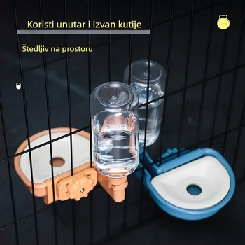 Viseći napajanje za kućne ljubimce s protokom vode i automatskim hranilom (za kavez) | Materijal: PP/ABS/PET