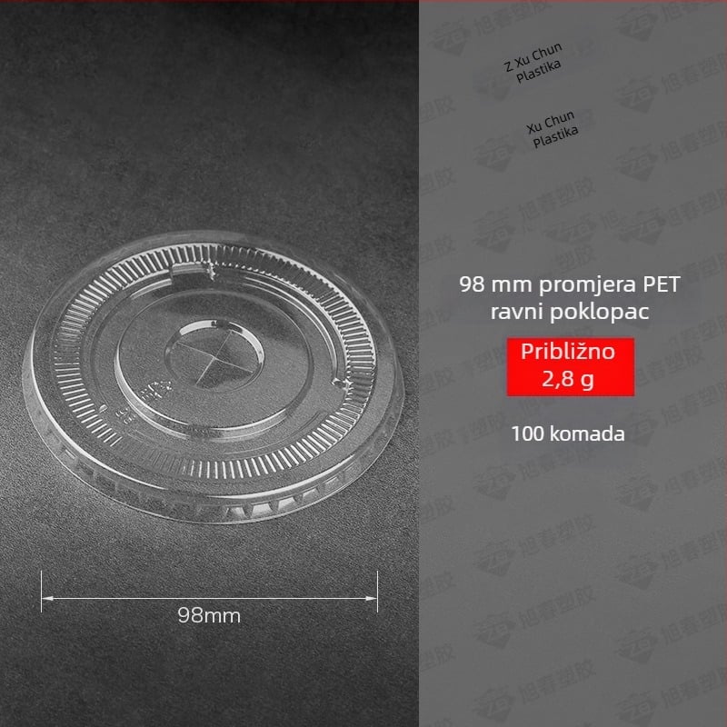 Jednokratna PET čaša s poklopcem za hladne napitke — okruglog oblika, kapacitet 360–700 ml, mogućnost tiska logotipa