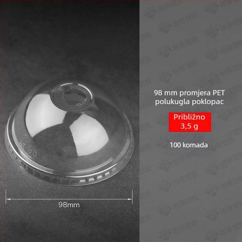 Jednokratna PET čaša s poklopcem za hladne napitke — okruglog oblika, kapacitet 360–700 ml, mogućnost tiska logotipa