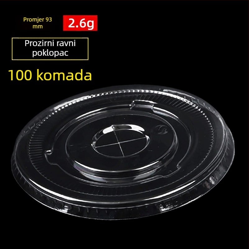 Jednokratna PET čaša s poklopcem za hladne napitke — okruglog oblika, kapacitet 360–700 ml, mogućnost tiska logotipa