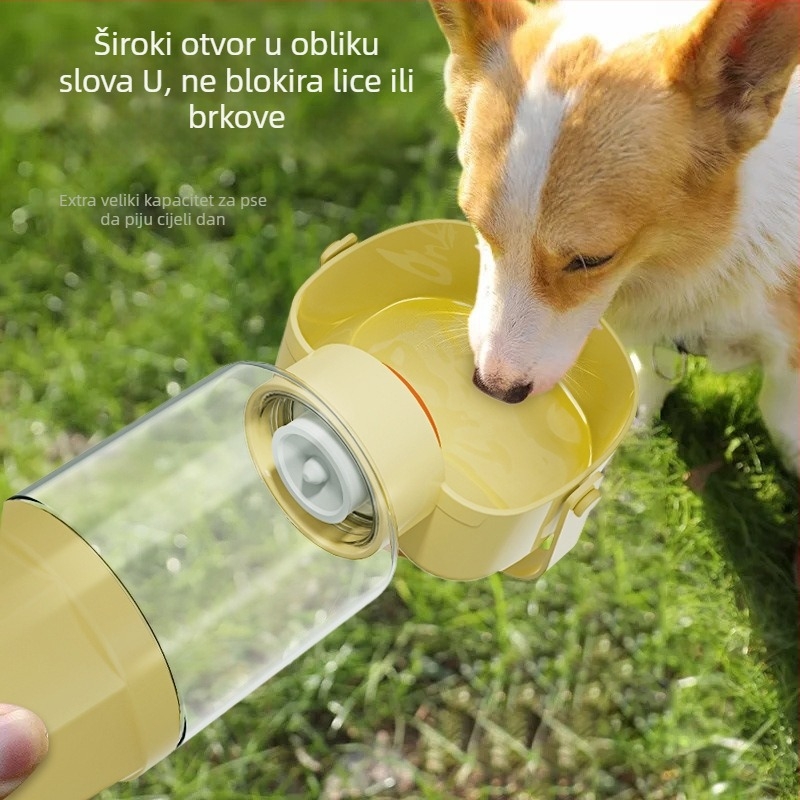Sve-u-jednom boca za vodu i hranu za pse i mačke – prijenosno rješenje za vanjsku upotrebu, plastično, pakiranje 5 kom, nije uvezeno