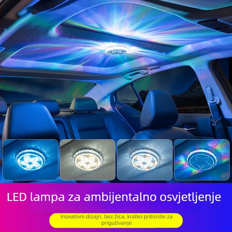 Star Atmosphere Light za unutrašnjost automobila - LED atmosfersko svjetlo bez ugradnje, lampica za čitanje, univerzalna kompatibilnost; Model: Star Atmosphere Light; Snaga: 36; Napon: 5W; Struja: 1.5A