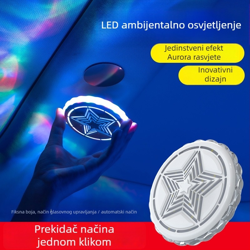 Star Atmosphere Light za unutrašnjost automobila - LED atmosfersko svjetlo bez ugradnje, lampica za čitanje, univerzalna kompatibilnost; Model: Star Atmosphere Light; Snaga: 36; Napon: 5W; Struja: 1.5A