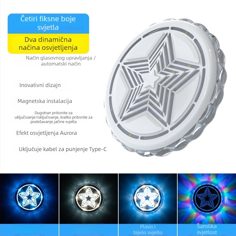Star Atmosphere Light za unutrašnjost automobila - LED atmosfersko svjetlo bez ugradnje, lampica za čitanje, univerzalna kompatibilnost; Model: Star Atmosphere Light; Snaga: 36; Napon: 5W; Struja: 1.5A