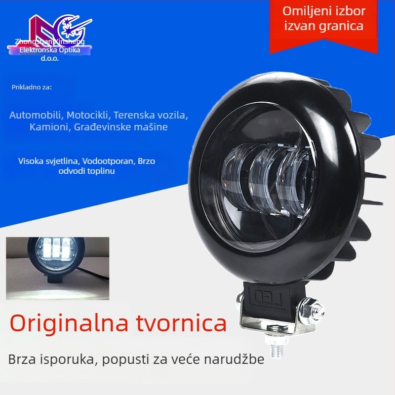 LED okrugla radna svjetiljka za terenska vozila, 30W, 9-36V, 8000LM, 6000K, LED 2525