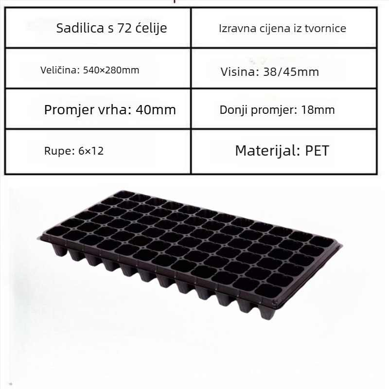 PET posuda za sadnice Seedling tray 002, za uzgoj sadnica, povrća i zelenih projekata, Jin Xu