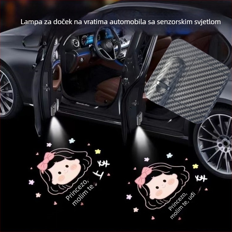 Lampa za vrata automobila s bežičnom LED projekcijom i senzorom svjetla, model HC-HW102, 1W, 4.5V