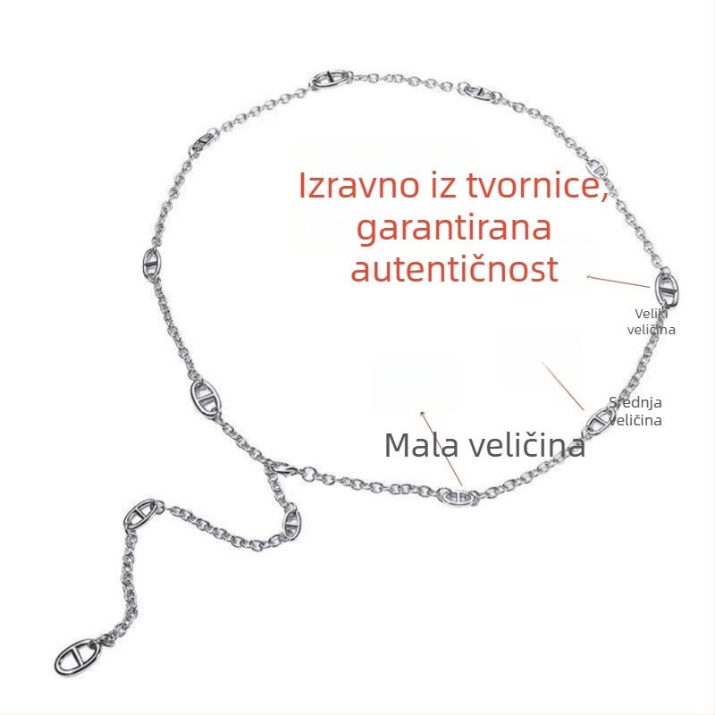 Metalni kaiš za struk, europsko-američki stil, za žene, s višestrukim petljama