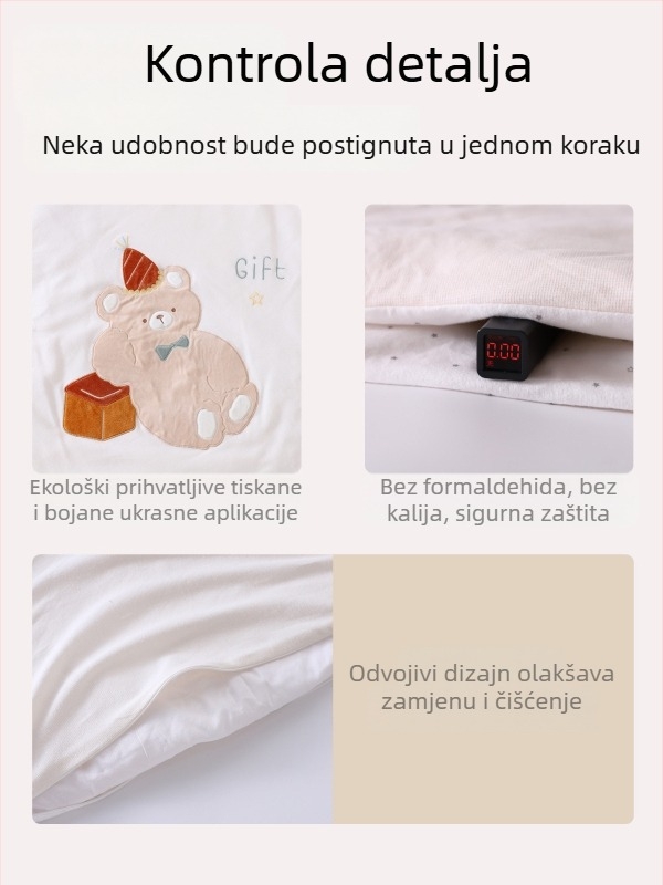 Zavinjača za novorođenčad, 95% pamuk, punilo 30% pamuk/70% poliester, crtani uzorak, za dob 0–12 mjeseci, pogodna za jesen i zimu