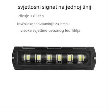 LED radna svjetiljka za automobil, jednovredna linija šest LED dioda i blikajući režim, 28W, 30V, 3500 lm, 6500K, aluminijska legura