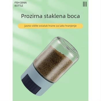 Ručna boca za hranjenje riba za akvarij, otporna na vlagu, porcionirani dozator i skladištenje hrane
