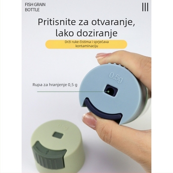 Ručna boca za hranjenje riba za akvarij, otporna na vlagu, porcionirani dozator i skladištenje hrane