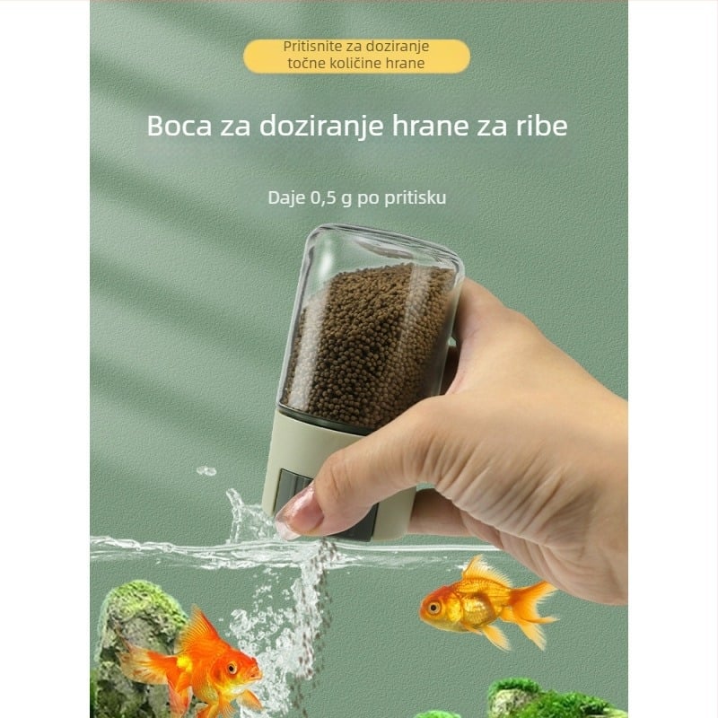 Ručna boca za hranjenje riba za akvarij, otporna na vlagu, porcionirani dozator i skladištenje hrane