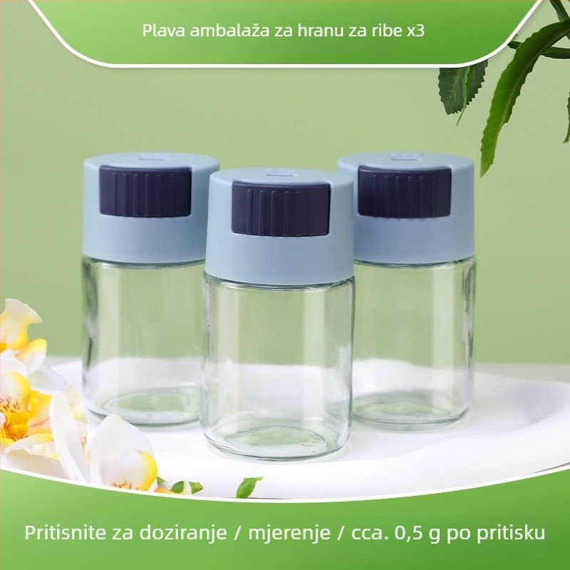 Ručna boca za hranjenje riba za akvarij, otporna na vlagu, porcionirani dozator i skladištenje hrane