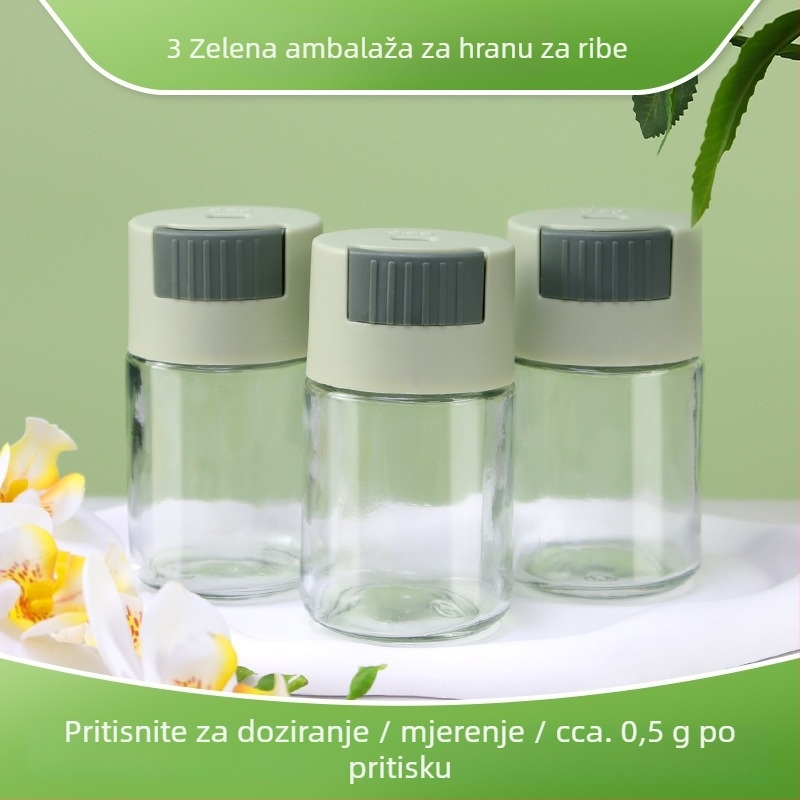 Ručna boca za hranjenje riba za akvarij, otporna na vlagu, porcionirani dozator i skladištenje hrane