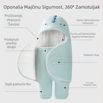 Novorođenački zimski swaddle spavaća vreća sa podijeljenim nogama, punilo od poliesterskih vlakana