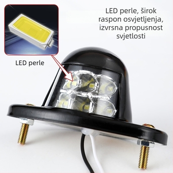 LED svjetlo za registarsku ploču kamiona - LED izvor, vijek trajanja 8000 sati, bijela temperatura boje, kompatibilno sa svim modelima, mogućnost prilagodbe