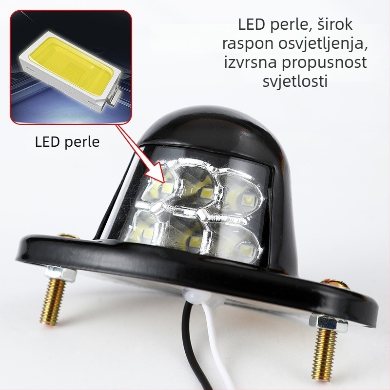 LED svjetlo za registarsku ploču kamiona - LED izvor, vijek trajanja 8000 sati, bijela temperatura boje, kompatibilno sa svim modelima, mogućnost prilagodbe
